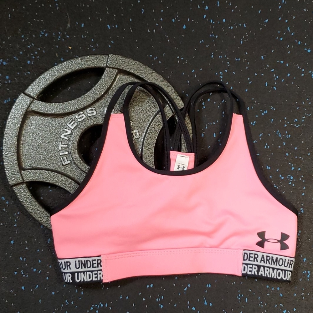 Youth Large Pink Underarmour sports bra - Picture 1 of 3